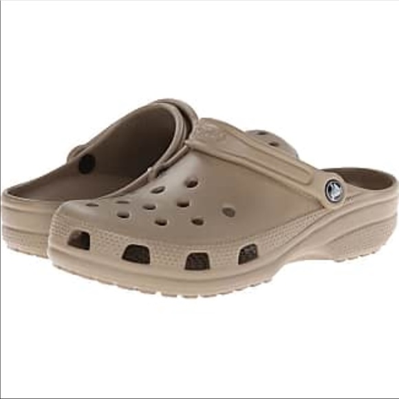 crocs tan shoes